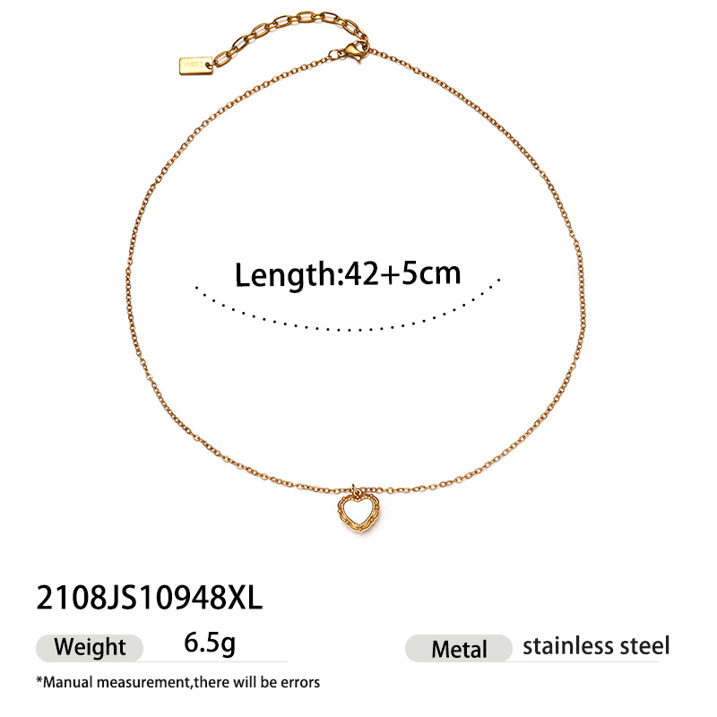 Tena collar de acero inoxidable europeo y americano de lujo ligero diseño de nicho de todo fósforo collar colgante de concha dulce y fresco estilo de chica caliente al por mayor image 12