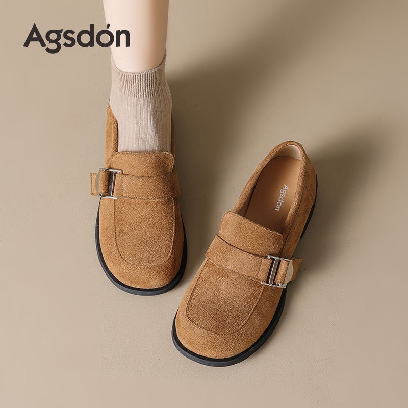 Zapatos Lefour de fondo grueso para mujeres 2025 nuevo otoño y invierno con un solo pie, zapatos de pie Bocken no cansados.