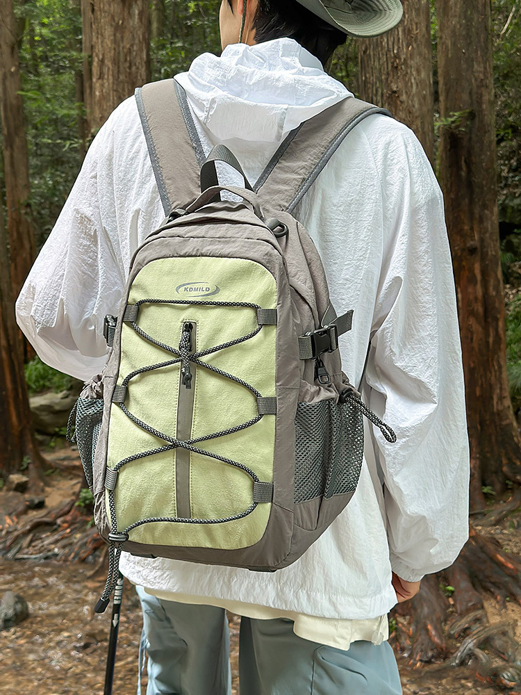 Outdoor Sports Hiking Backpack New Style Contrasting Color Stitching Lanyard Backpack Large Capacity Versatile Casual Backpack