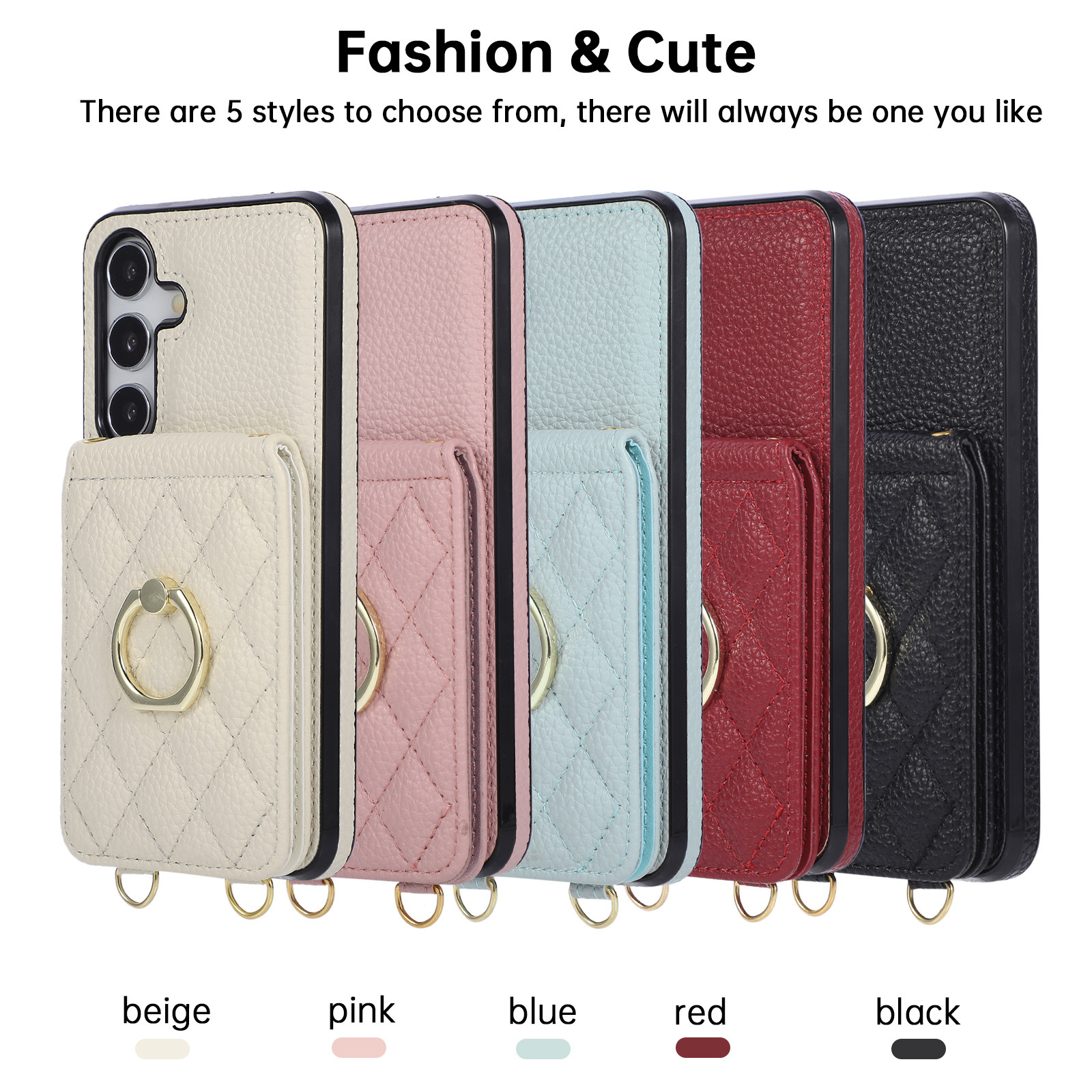 Funda de cuero con correa para colgar y tarjetero samsung s25 a56_voghion.com