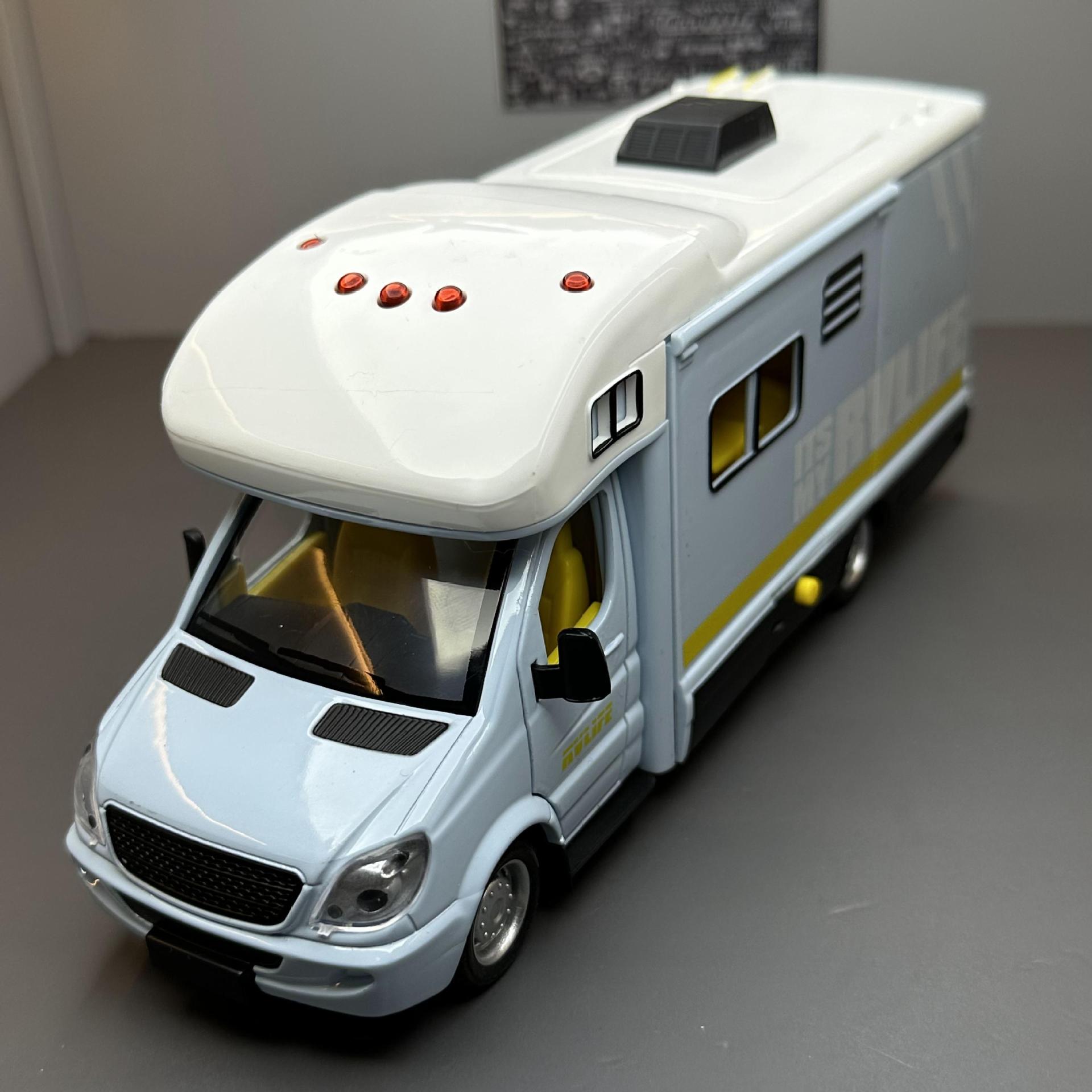 Cailixin aleación modelo de coche 1:32 camping RV sonido luz Tire hacia atrás coche de juguete música modelo decoración colección