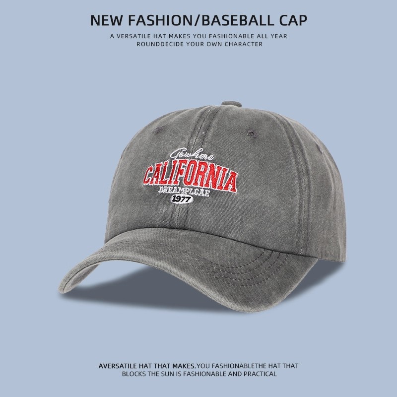 Sombrero de béisbol de algodón lavado transfronterizo retro bordado letras sombrero de sombrero nuevo lavado con agua hacer vieja sombrera de boca de pato de aire casual