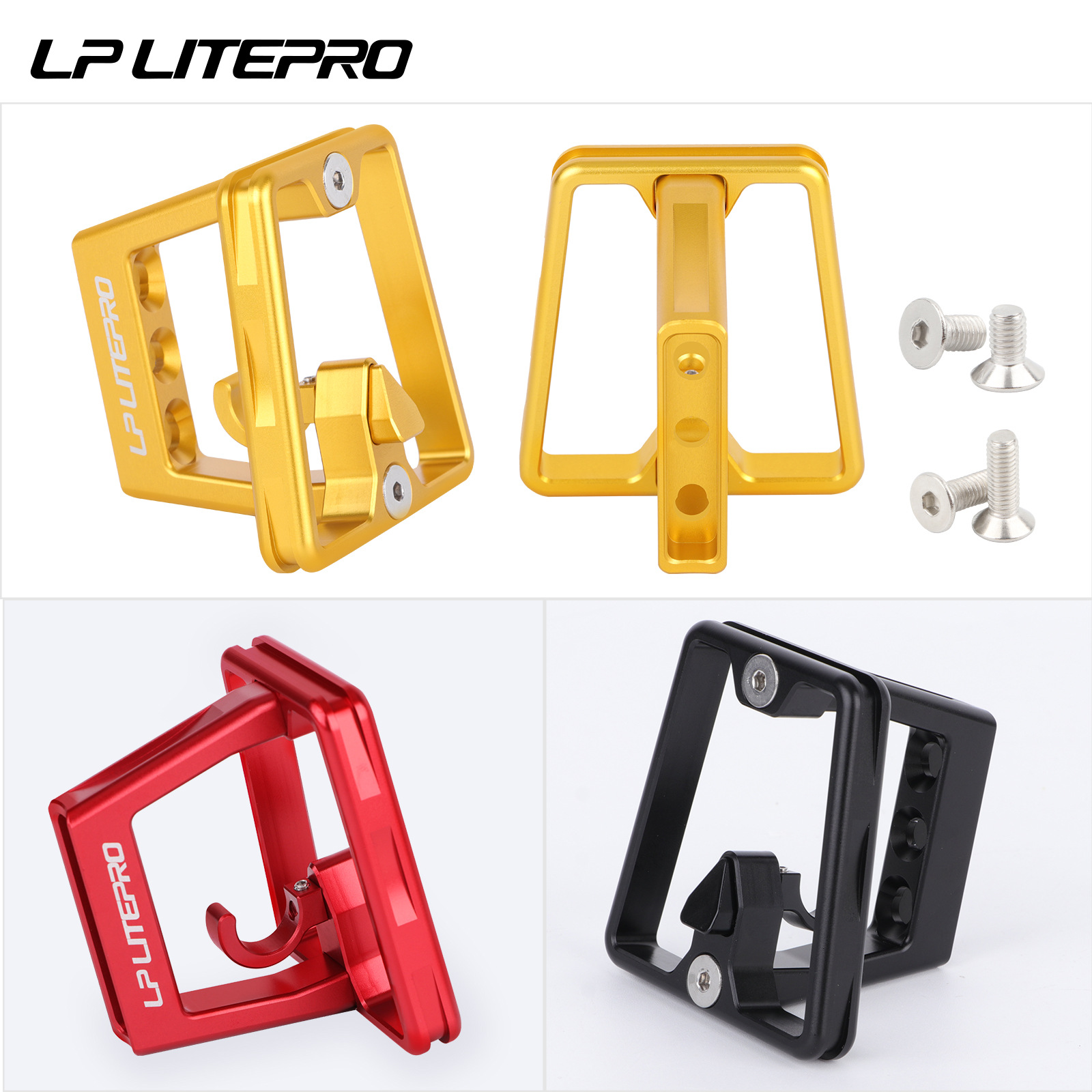 Adecuado para el coche plegable de tela pequeña línea grande soporte de Nariz de cerdo 3 agujeros aleación de aluminio estante delantero asiento delantero portador