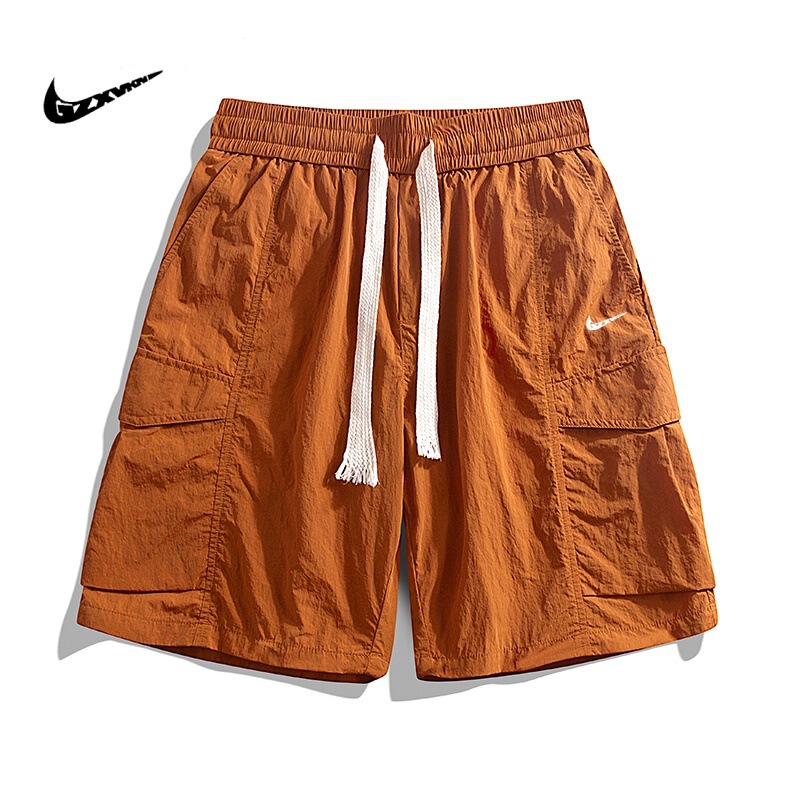 Men's 2025 Summer Fashion Brand Ice Silk Shorts Men's Couple's Sports Casual Multi-Bag Pants Straight Five-Pants Women's Pants