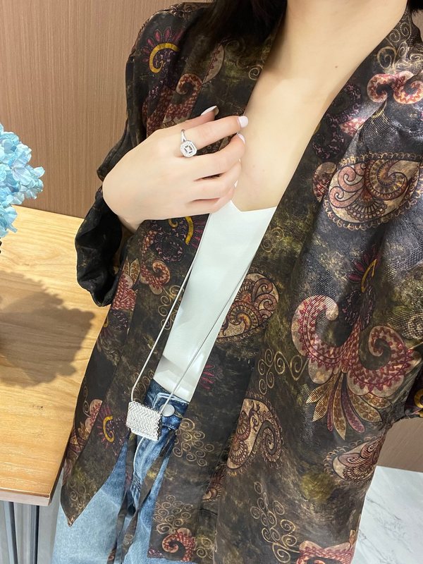 南油批发春季新款真丝提花香云纱印花系带开衫外套面料真丝香云纱|undefined
