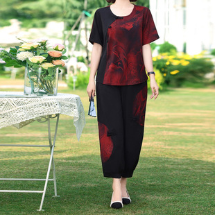 2025 New Summer Versatile Fashionable Casual Wear Suit Women's Round Neck Colorful Plate Buckle Loose Others