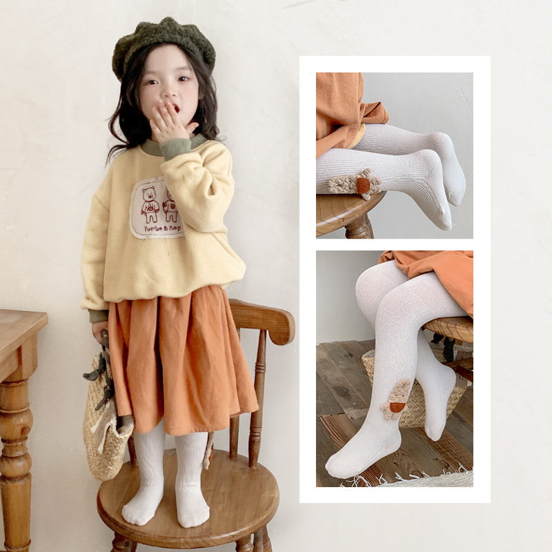 春秋新款儿童麻花裤  小中大女童可爱小兔子裤袜  双针棉袜打底裤
