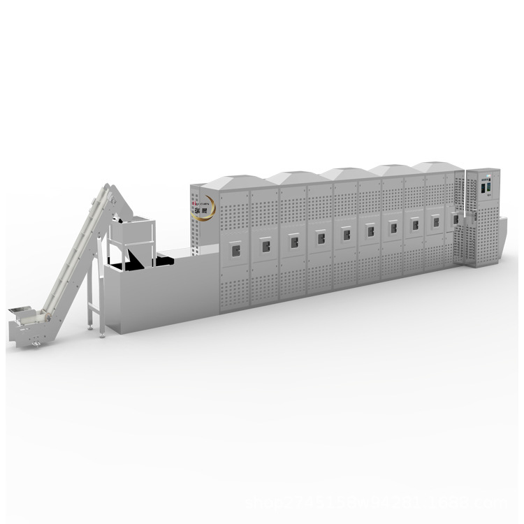 隧道式食品低温微波烘焙设备休闲小食品微波烘烤设备生产线