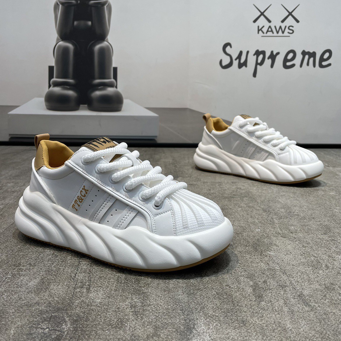 Dad's Herre Shell Head Efterårs Tykt Læder Top Trend Alsidige Afslappet Sports Høj Elastisk Blød Sål Boardsko_voghion.com