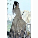 新中式国风马面裙套装女春秋夏季薄款改良明制汉服日常通勤两件套