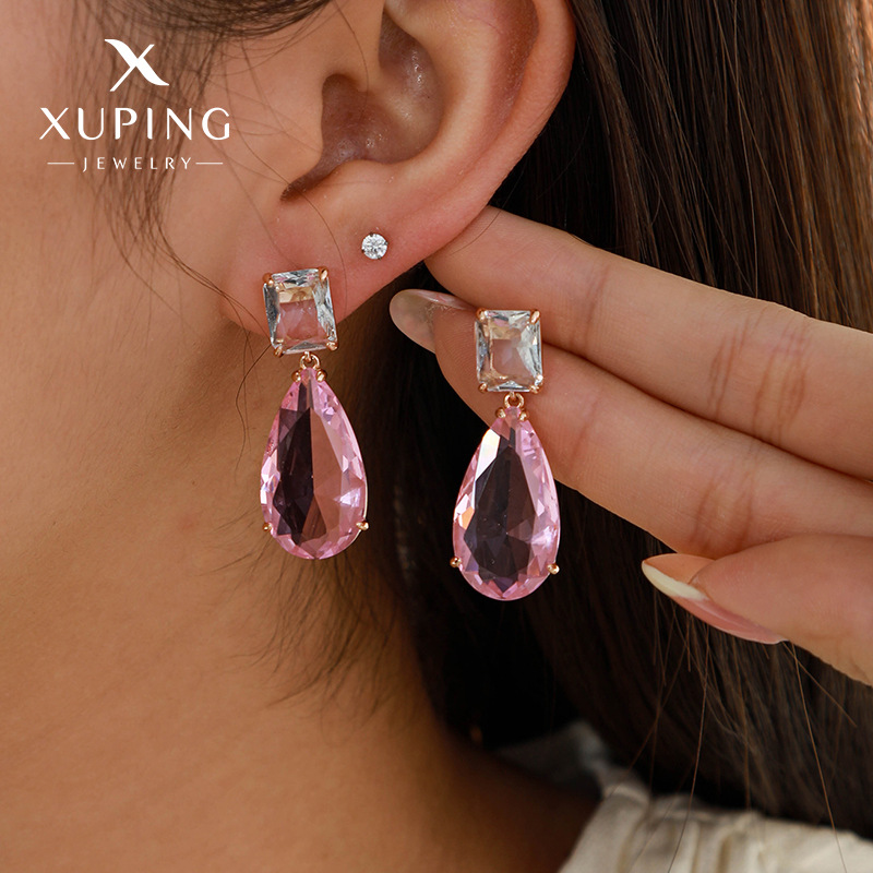 Xuping serie de joyería europea y americana pernos de aretes de aretes de gota de aretes de aretes de aretes de aretes largos