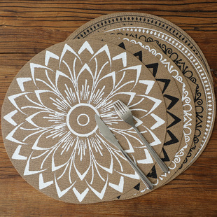 PVC Teslin Placemat Waterproof and Oil-proof Dining Table Bowl Mat Modern Simple Western Food Mat Round Anti-scalding Table Mat