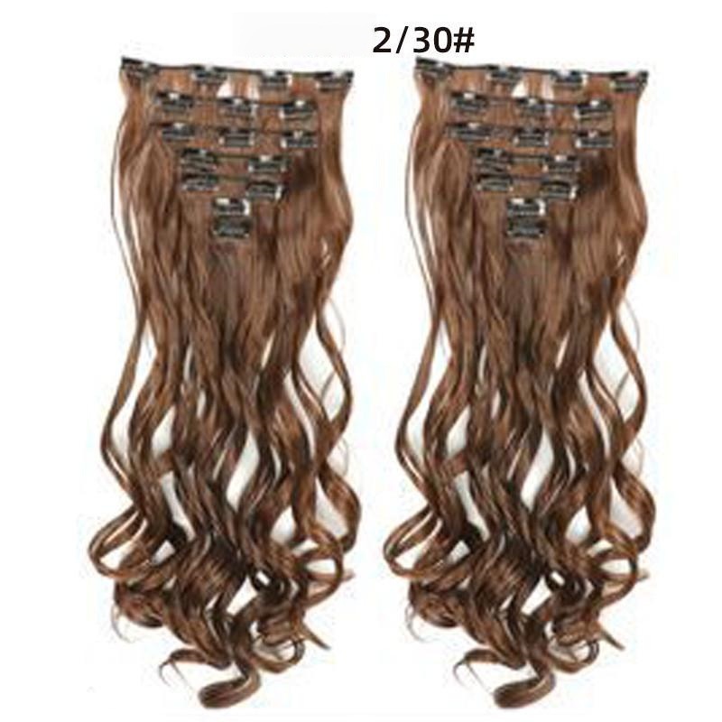 Extensión de Cabello Rizado con Clips BB Set de 7 de Fibra Térmica, Invisible, para Mujeres