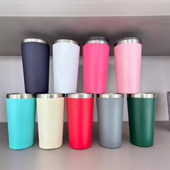 Exclusively for Import and Export 14oz Car Cup with Curved Base Straw Cup Vacuum Stainless Steel Ice-Breaker Cup Office Convenient Cup