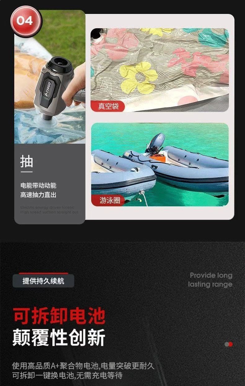 Zhigao Car Vacuum Cleaner with Wireless Charging, Strong Suction for Car and Home Use, Powerful Handheld Lithium Battery