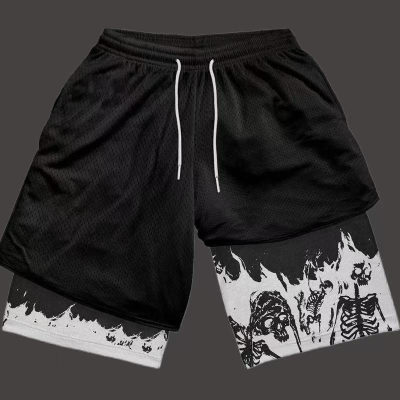 Foreign Trade Men's Summer American-Style Outdoor Jogging Wear-Resistant Shorts Versatile Double-Layer Shorts Casual Quick-Drying Shorts Wholesale Foreign Trade Men's Summer American-Style Outdoor Jogging Wear-Resistant Shorts Versatile Double-Layer Shorts Casual Quick-Drying Shorts Wholesale