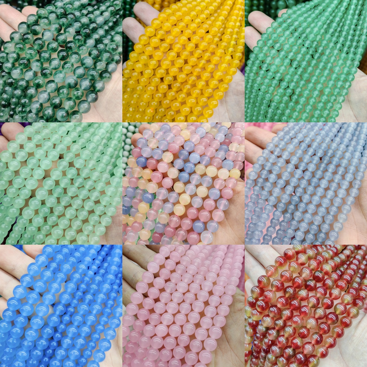 Natural de alta calidad Calcedonia color multi-color cuentas redondas cuentas sueltas productos semiacabados DIY Calcedonia natural accesorios de la joyería image 1