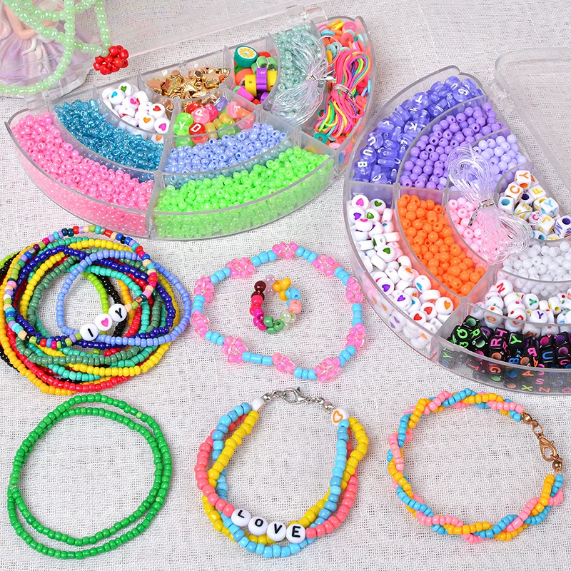 Children's beaded bracelet, smart toy, beads, materials set, necklace and bracelet, handmade