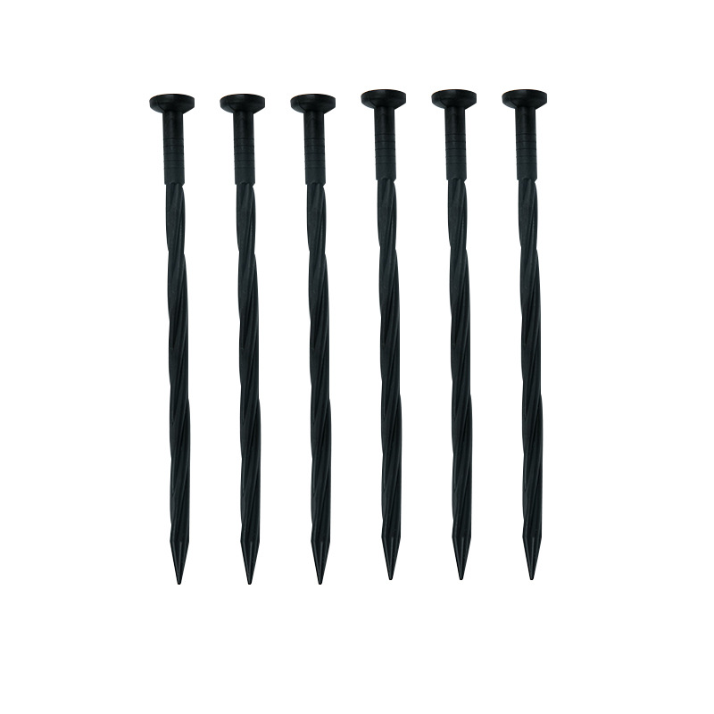 Fábrica de jardinería uñas de tierra de plástico cinturón de aislamiento de pila de tierra perno de anclaje fijo Borde de pila de césped espiral de piedra espaciador de uñas al por mayor