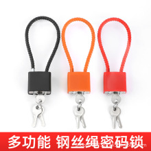 电瓶车头盔锁软钢丝绳电动车长挂锁车筐篮锁具储物柜门绳防盗密码