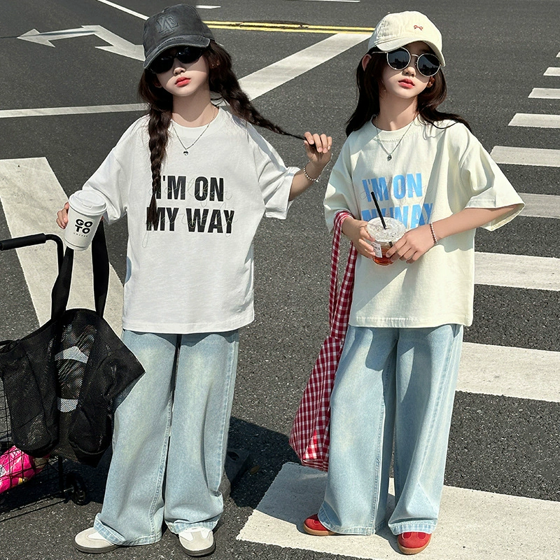Summer children's cotton T-shirt, for import, for teenagers