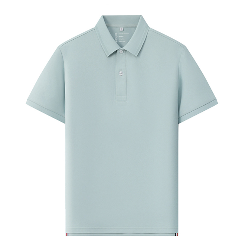 50D Cool Sona Color sólido Polo de hombre Ropa de trabajo corporativa de verano para mujer Manga corta con cuentas antiarrugas personalizada