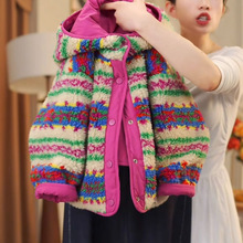 女童冬季保暖双面穿新款棉服外套女孩加厚毛毛衣女宝羊羔绒棉袄潮