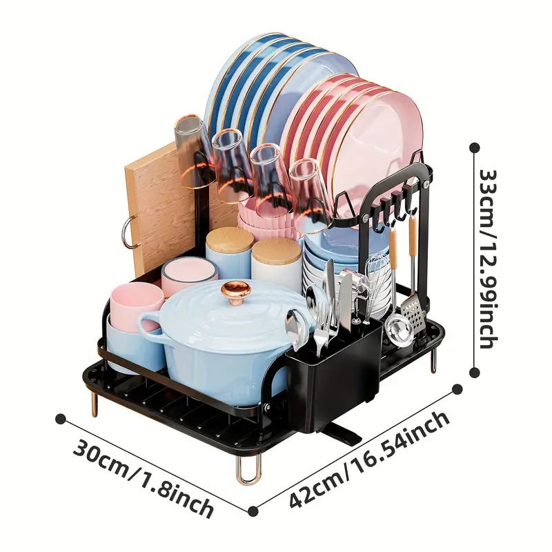 2203 cocina en casa estante de drenaje de doble capa estante de tabla de cortar multifuncional nueva bandeja de agua desmontable moderno simple tazón y plato