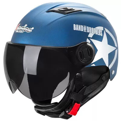 gray men's and women's semi-full — Motosiklet kaskı (dəbilqə) - matt-blue-star-four-seasons-one-size-fits-all