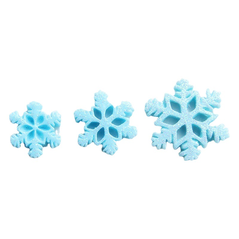 2023 nuevo parche de copo de nieve azul accesorios de resina de Navidad guantes DIY sombrero accesorios para el cabello suministro transfronterizo