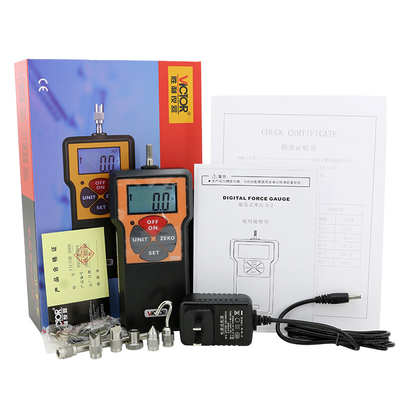 VICTOR胜利VC10N/300N/500N数显推拉力计 拉压测力计 拉力测试仪