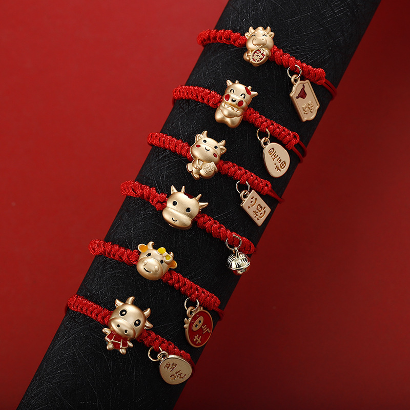 Cross-Border Internet Celebrity Red String Woven Bracelet for Men and Women, Good Luck Jewelry, Street Vendor Supply Bracelet