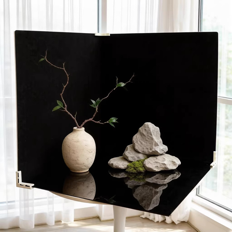 Black Reflection Board 40*40cm Mirror Reflective Board Photography Props Still Life Photography Jewelry Gold Background