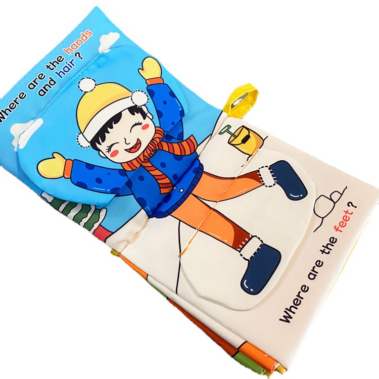 Libro de tela para bebés Baby Touch papel de llamada tridimensional Ilustración libro de tela personaje educación temprana a prueba de lágrimas libro de tela de educación temprana