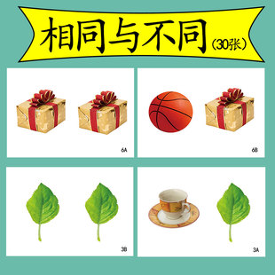 相同与不同 一样与不一样 初级语言认知训练教具 基础认知卡-阿里巴巴