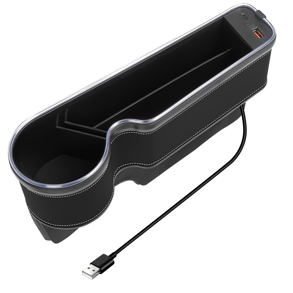Cross-border customizable LOGO car gap storage box car supplies car storage seat gap storage box with lights