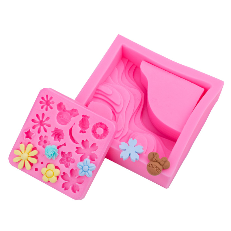 Onda creativa textura suculenta maceta molde de silicona múltiples mini flor hojas decorativas DIY para hornear