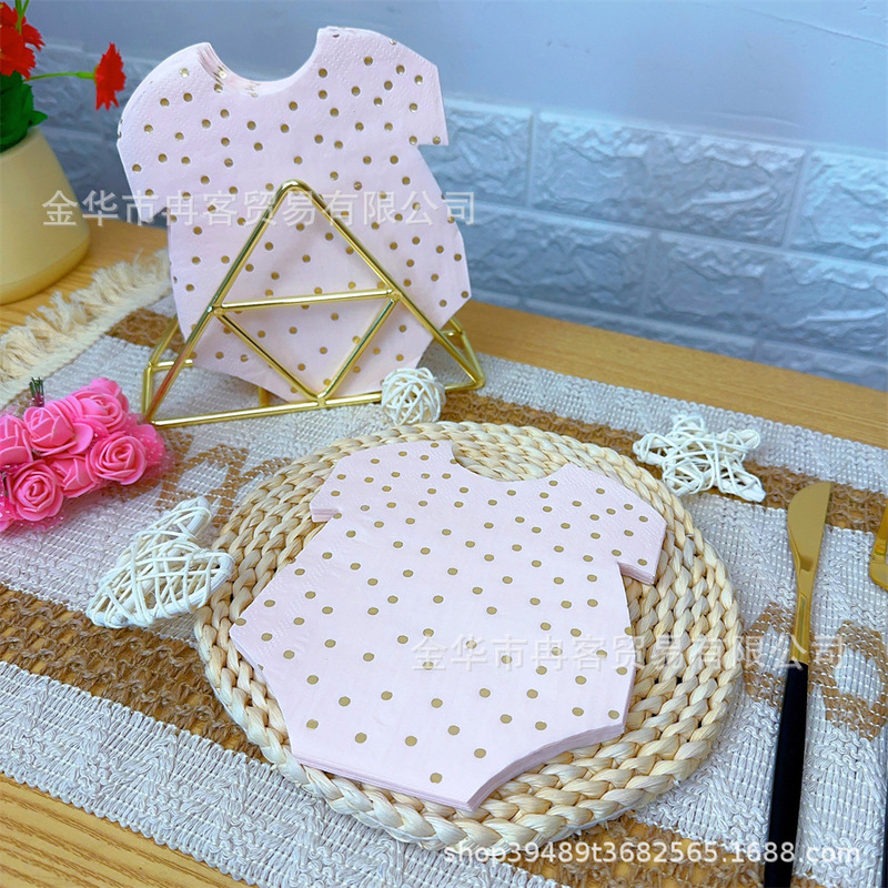 Baby Shower Clothes Shape Disposable Pink Napkins Gender Reveal Party Disposable Paper Towels Baby Shower