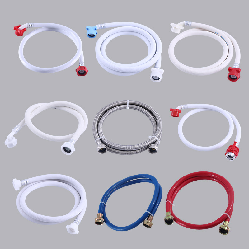 Tubo de entrada de agua para lavadora, tubo de drenaje, manguera flexible de PVC 304 de acero inoxidable, tubo corrugado, grifo antisalpicaduras, universal.