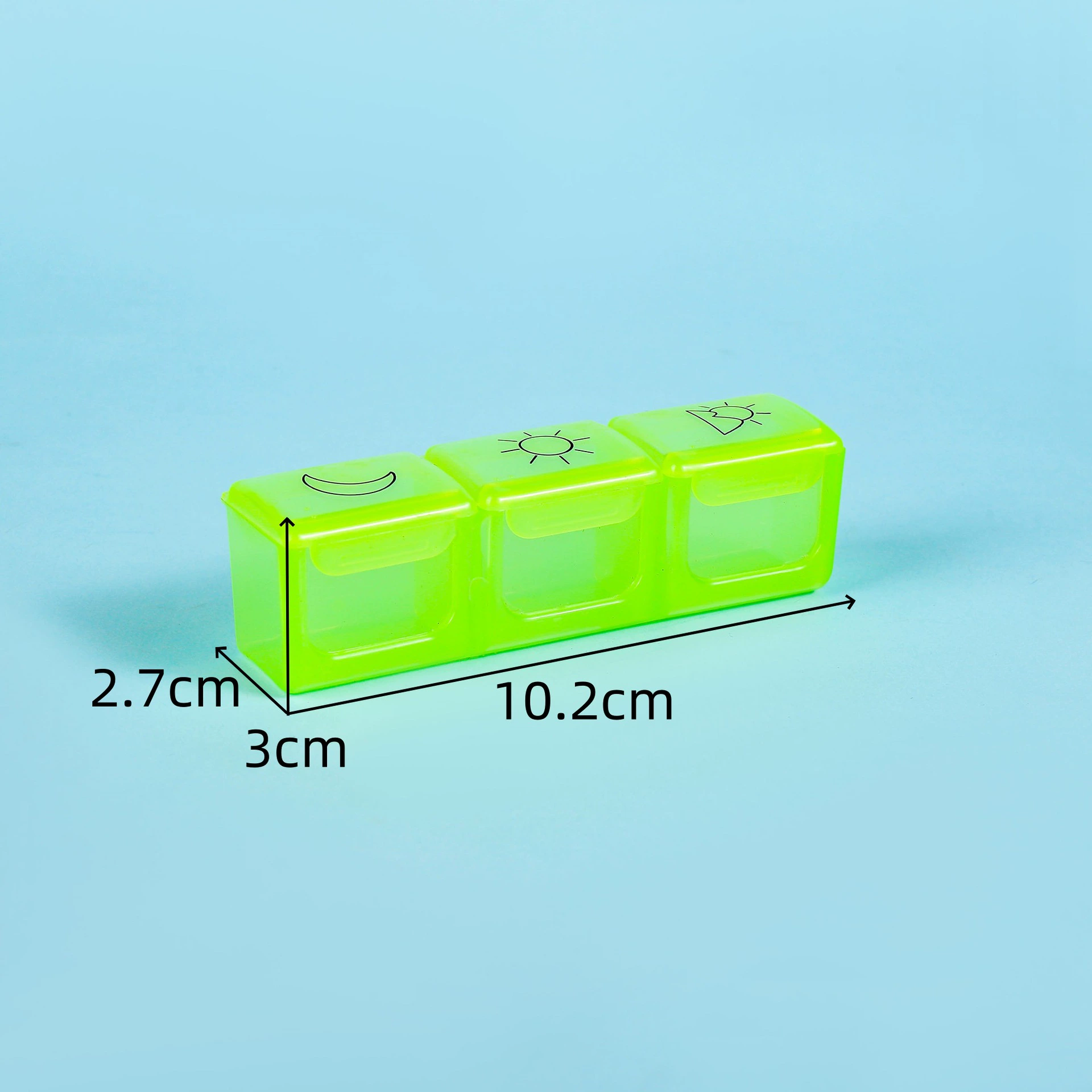 仟佰 Маленький прозрачный 3‑отсековый ящик, 10.2×2.7×3 см, 0.03 кг, варианты цветов