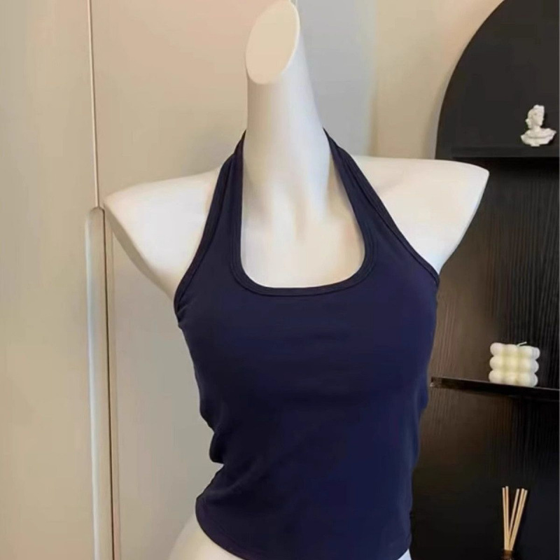 2025 Spring and Summer New Hanging Neck Beauty Back Camisole Women's Outer Wear Slim-fit Inner All-match Base Sleeveless Top