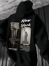 N 28123 New York printed fleece hoodies ŦԼӡ��������ñ����