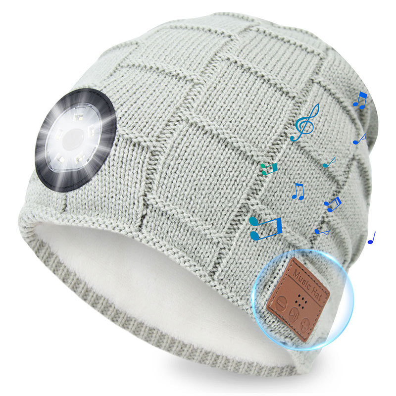 Amazon nuevo 5,0 Bluetooth de punto sombrero al aire libre noche corriendo noche pesca luz LED iluminación Bluetooth música LUZ DE Navidad sombrero