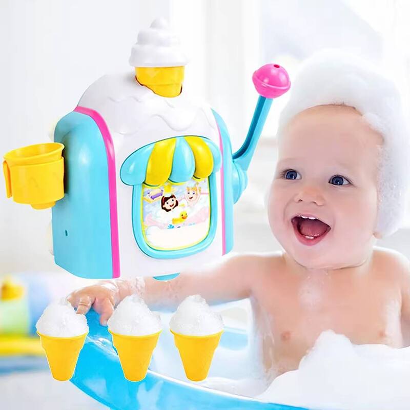 Children's Bathroom Ice Cream Bubble Machine Bath Water Toy Baby Simulation Bubble Maker Baby Bath