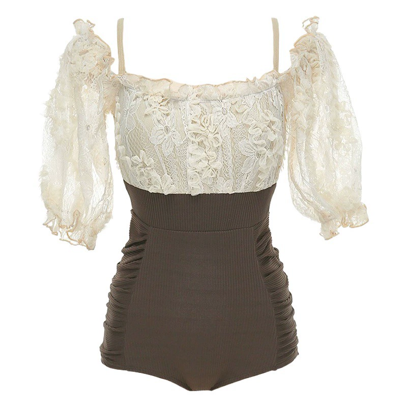 Женский купальник для горячих источников 2020 года, сексуальный, стройнящий, скрывающий живот, скромный, с открытой спиной, кружевной, повседневный.