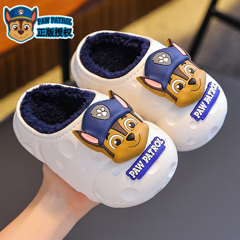 Zapatillas de algodón para niños de invierno para niños, niñas y niños, calentamiento de terciopelo impermeable, zapatos de talón de algodón para niños