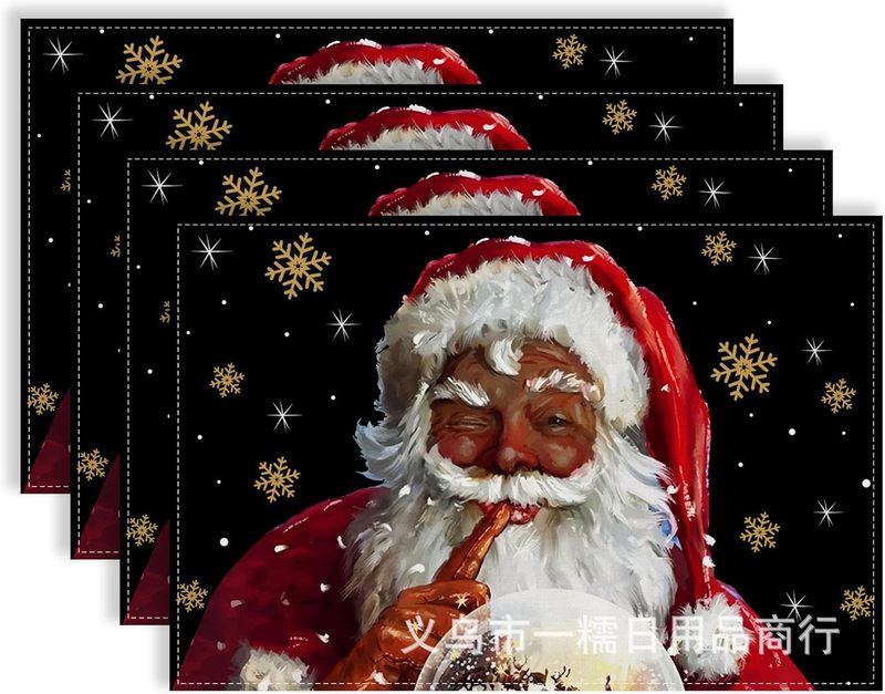 クロスボーダー爆発クリスマス雪だるま食事マット雪格子テーブルマットクリスマスパーティー装飾断熱マット祝日装飾|undefined