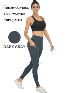 Women's High Waisted Tummy Control Pockets Yoga Pants Cross-Border