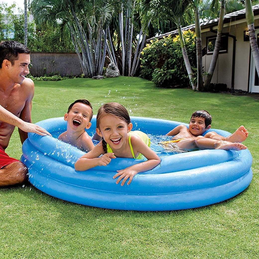 Amazon надувной круглый бассейн с тремя кольцами, детский водный бассейн с тремя трубками, бытовой Детский утолщенный надувной бассейн