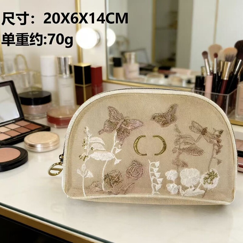 New Style Cosmetic Bag Embroidered with Butterfly Shells, Portable Clutch Bag, Cosmetic Storage Bag